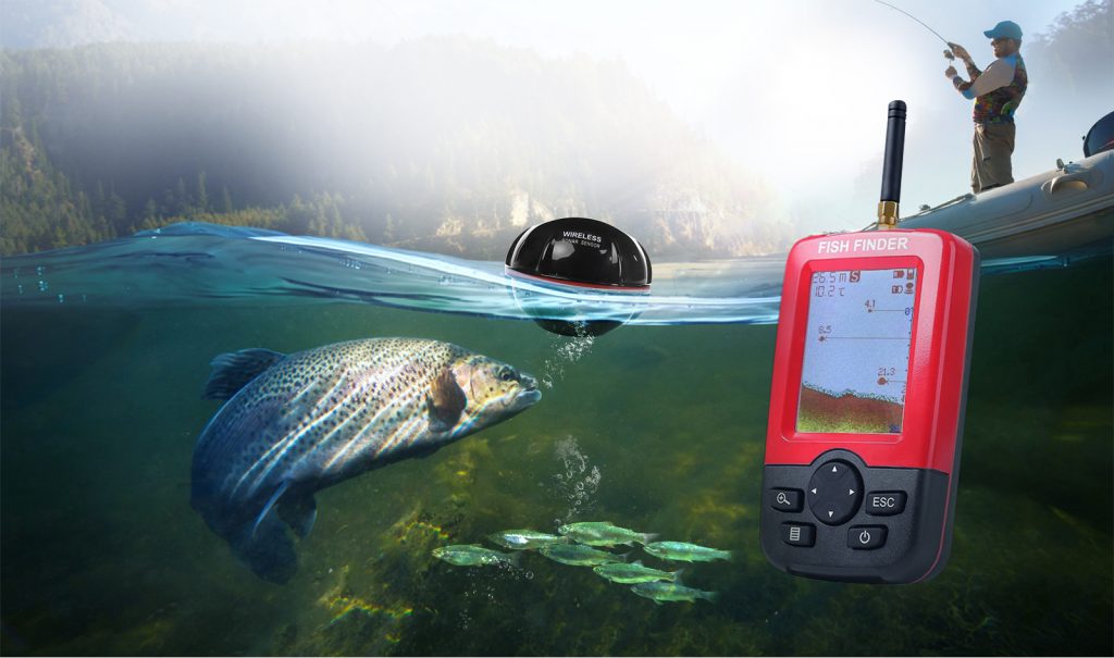 Fish finder with vertical display