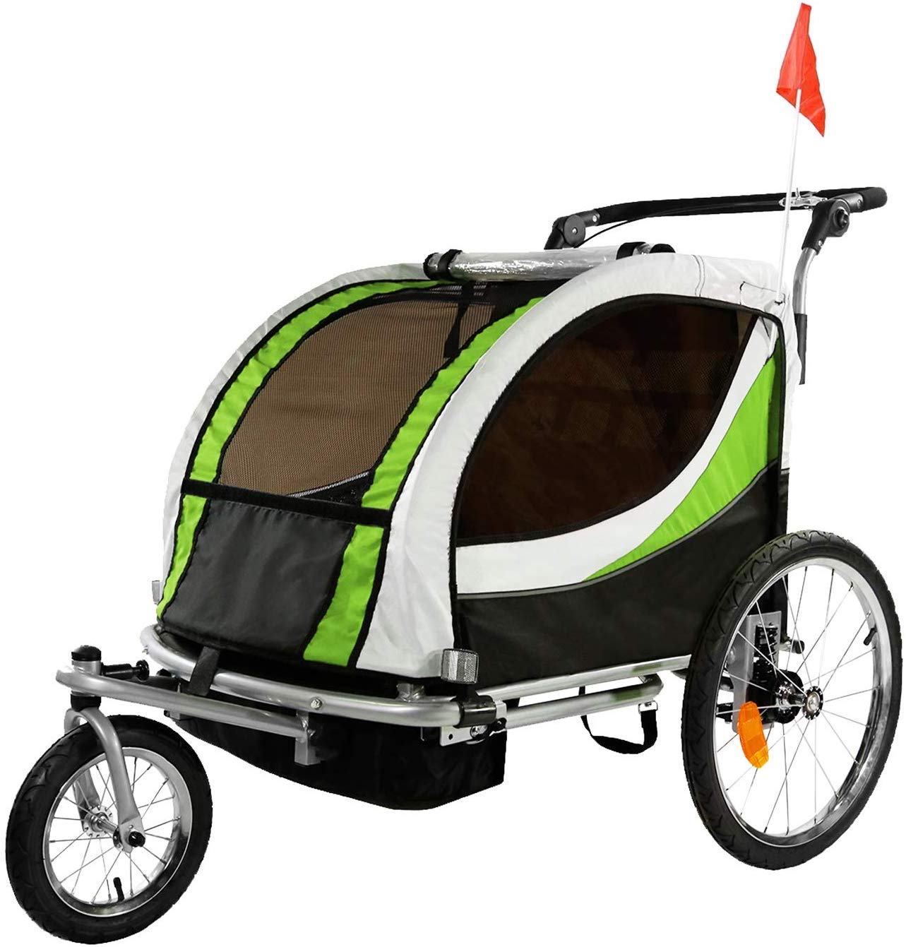Clevr Deluxe 3-in-1 Double Seat Bike Trailer
