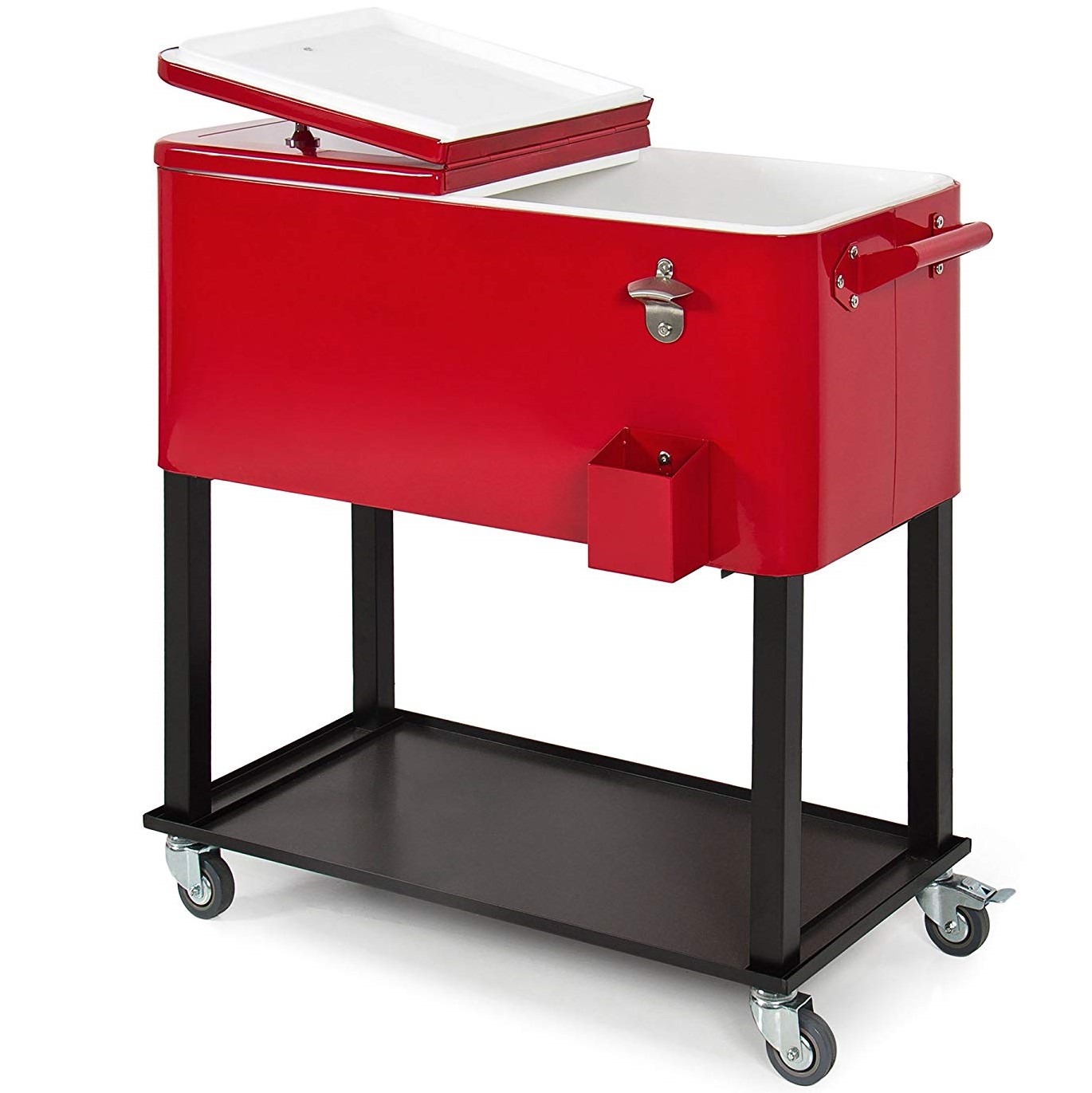 Best Choice Products 80-Quart Steel Outdoor Rolling Cooler Cart